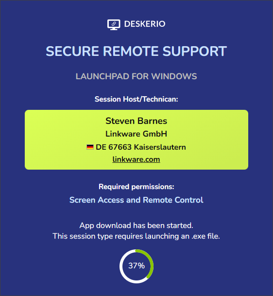 DESKERIO Launchpad – automatic app download after PIN entry